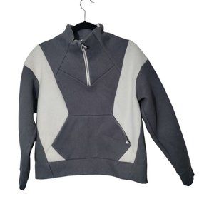 FIGS Scrubs Neoprene Gray 1/4 Zip Pullover Sweater Long Sleeve Womens Medium